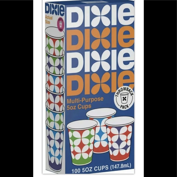 Dixie Multi-Purpose (Retro) 100 5 oz. Paper Cups 1950's 1960's 1970's/ Lot Of 2 - Picture 2 of 5